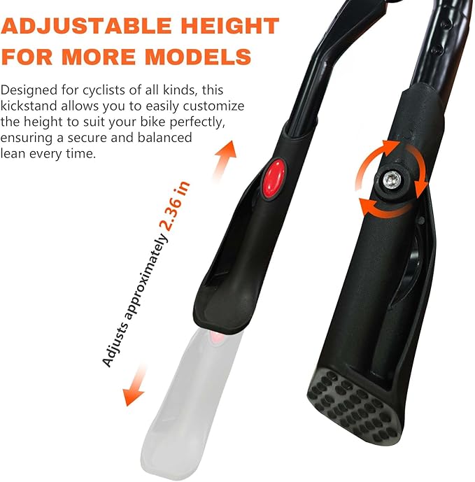 Heavy Duty Bike Kickstand 24"-29", Bike Kickstand for Adult Bike. Suitable for Electric Adult Mountain Bike Only for Bike Chainstay with 2 Holes (40mm Apart).