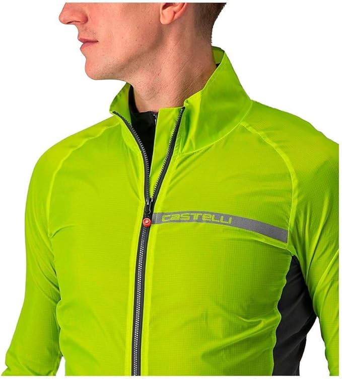 CASTELLI Men's Squadra Stretch Jacket, Windproof Zip Up Shell for Road Cycling