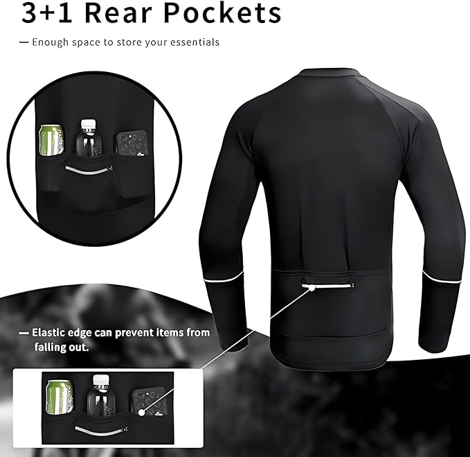 Cycling Jersey Men Bicycle Shirt Short and Long Sleeve MTB Road Biking Jersey with Pockets