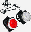 USB Rechargeable Bike Light Set, LED Front Headlight & Rear Tail Light, Waterproof Bicycle Light, 4 Modes, Silicone & Plastic, Bright LED, Outdoor Bike Lighting, Rechargeable Bicycle Light Set
