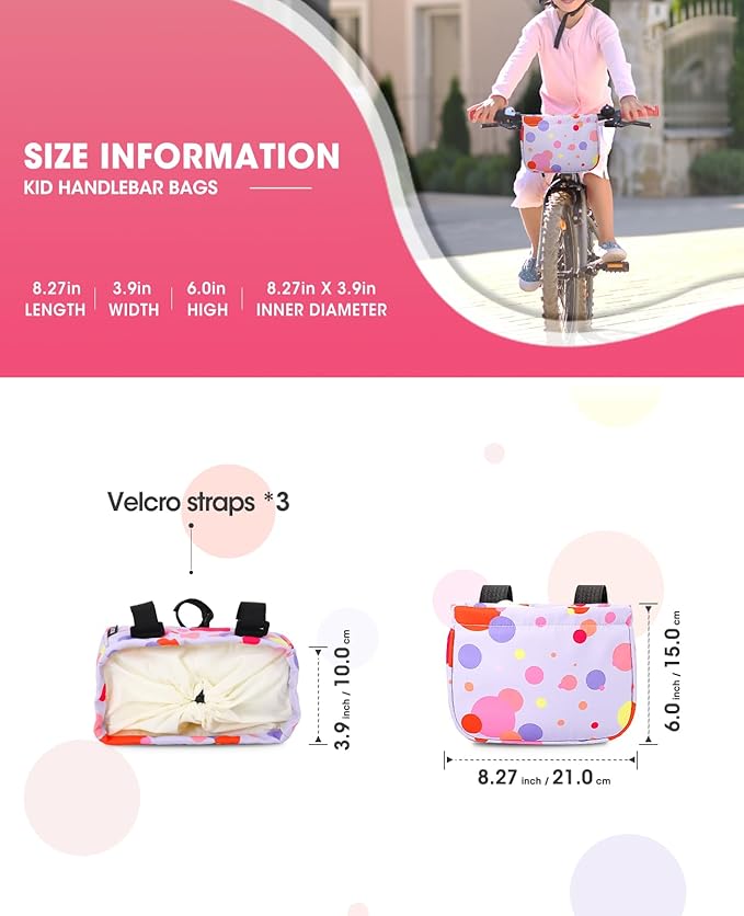 ANZOME Bike Basket for Girls, Children's Front Bike Decoration Accessory for Girls & Boys Gift Fits Most Children's Bikes Like Tricycle, Balance Bike, Scooter