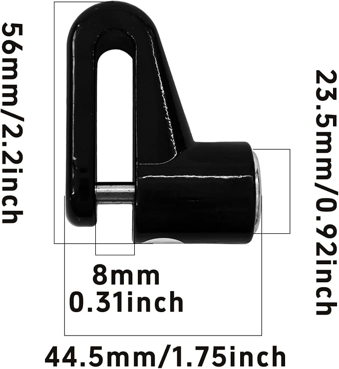 Heavy Duty Motorcycle Bike Disc Brake Lock, Anti-Theft Waterproof Wheel Lock Safety Disc Lock Padlock for Scooters and Mountain Road Cycling with Two Keys(Black)