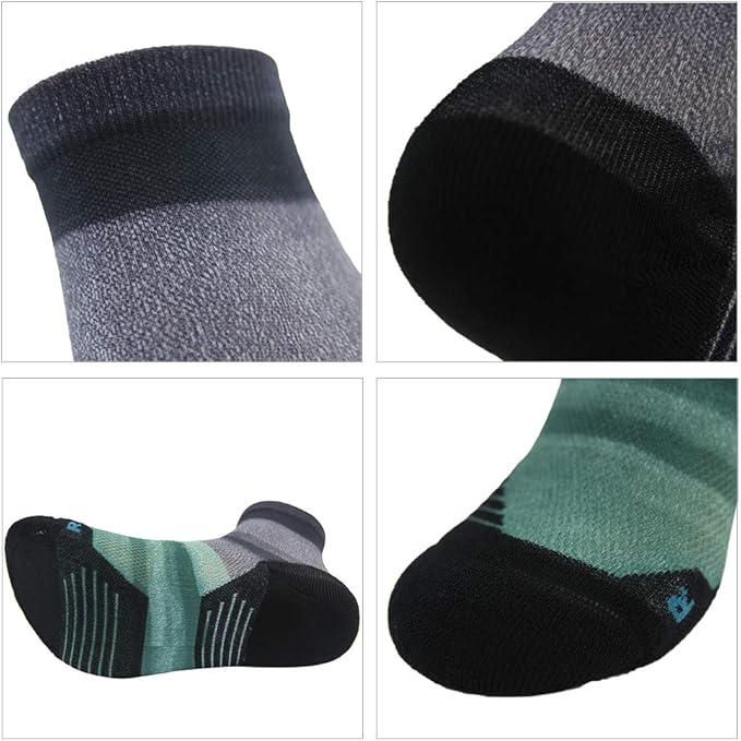 HUSO Unisex Digital Printed Athletic Quarter Running Socks 2,3,4,6,11 Pairs