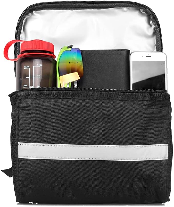 Lixada Bicycle Front Basket Insulated Bag MTB Bike Handlebar Pannier Cooler With Reflective Strip