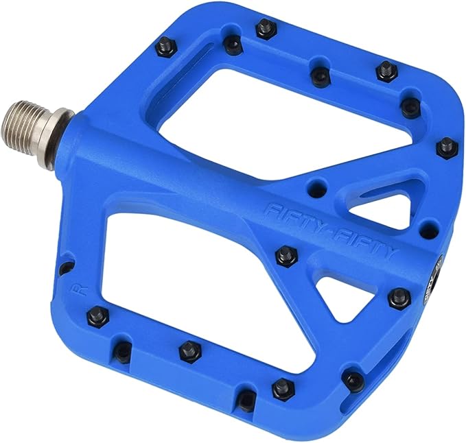 FIFTY-FIFTY Mountain Bike Pedals, Non-Slip MTB Nylon Composite, 9/16" Bicycle Pedals, Lightweight and Wide Flat Platform