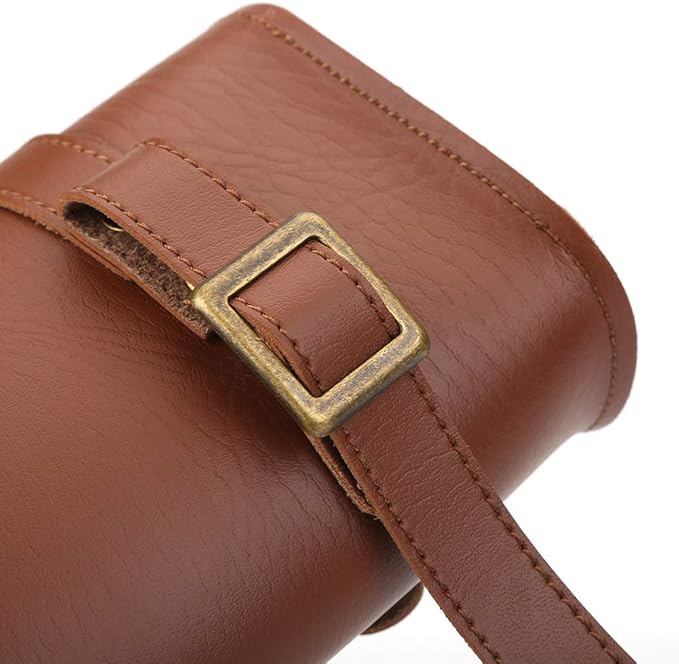 Alomejor Bike Handlebar Bag Retro Style Artificial Leather Bicycle Front Frame Bag Bike Pouch for Cycling Accessory