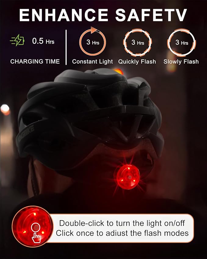 KINGBIKE Bike Helmet for Adult Men Women Youth Road Commute Mountain Cycling Helmets with USB Rechargeable Light Replaceable Padding and Visors Lightweight 20.4-23.6in