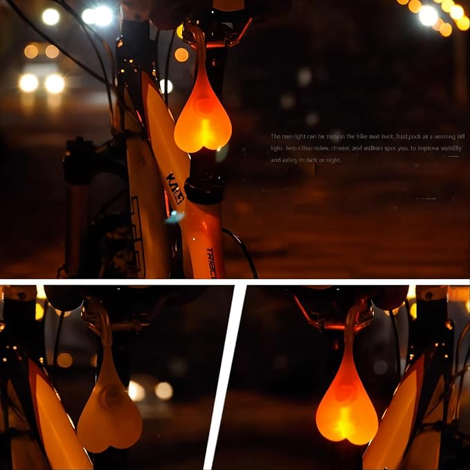 2PCS Rear Bike Tail Light Mini Strap-On LED Micro Bicycle Lights,180 Degree Visibility - Safety on All Sides
