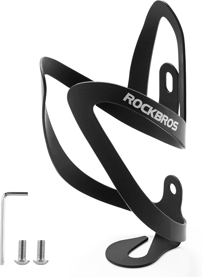 ROCKBROS Bike Water Bottle Cage, Durable Aluminum Alloy Bike Cup Holder, Lightweight Water Bottle Holder, Universial Bike Bottle Cage for Road Mountain Bikes