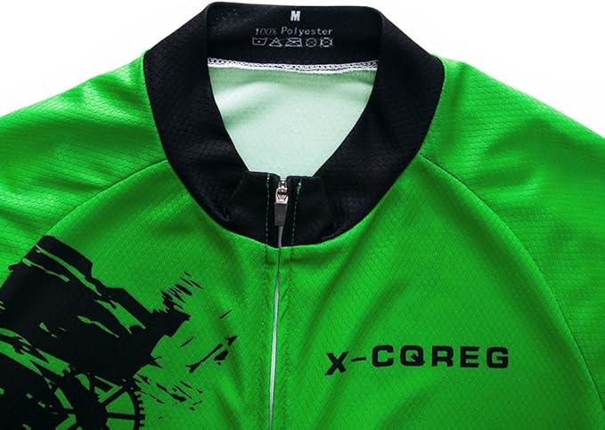 Men's Cycling Bike Jersey Short Sleeve Biking Shirt with 3 Rear Pockets + Zipper Pocket Breathable Quick Dry Bicycle Jersey