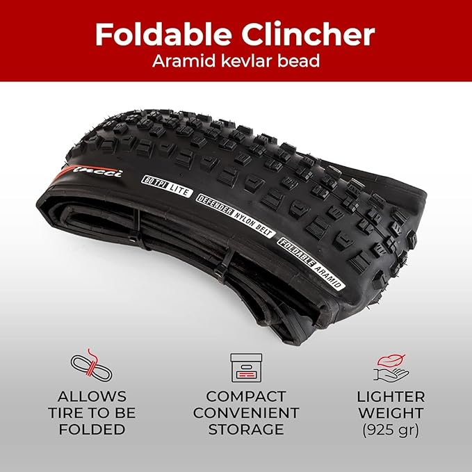 Fincci Set Foldable Kevlar 29x2.25 Mountain Bike Tire with Inner Tubes Schrader - 29 inch Bike Tire Maori 60 TPI with 1 mm Nylon Puncture Resistant for Mountain, Electric, Enduro, MTB, XC Bicycle
