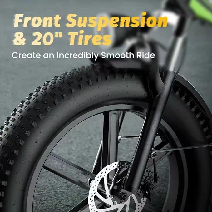 1000W Folding Electric Bike for Adults,75+ Miles,30+MPH,48V 20.8Ah Removable Battery,20" Fat Tire Electric Bike,Front Suspension 7-Speed Commuter Ebike,UL Certified