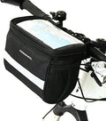 traderplus Bike Handlebar Bag Bicycle Front Basket Scooter Bag Insulated Cooler Storage Pouch Road Mountain Cycling Pack Cycling Accessories with TPU Touch Screen & Reflective Stripe