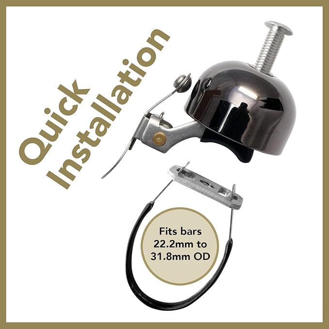 Crane Bike Bell E-Ne Bicycle Bell, Made in Japan for Road Bikes or Mountain Bikes, Fits All Handle Bar Sizes & Types