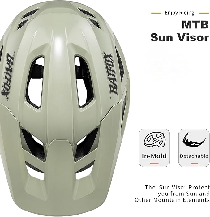 BATFOX NTA 8776 E-Bike & Mountain Bike Helmet for Adults Youth, E-MTB Cycling Helmet for Men Women (52-60CM)