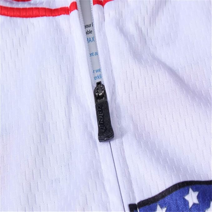 JPOJPO USA Cycling Jersey Men Short Sleeve Bike Shirts Biking Jersey Summer American Bicycle Tops with 3 Pockets Reflective
