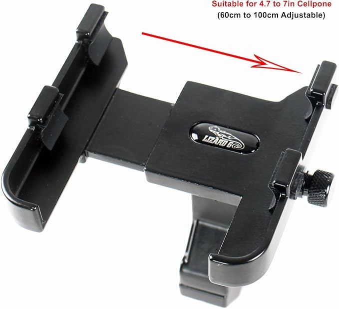 Aluminum Phone Holder for Bike, 360 Rotation, 4.5 to 7 Inch Smartphone, Motorcycle Handlebar Mount Clamp