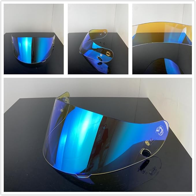 HJ-09 Helmet Visor Replacement,Tinted Motorcycle Helmet Face Shield Sunshield UV Protection for HJC CL-15 CL-17 CL-16 CL-SP AC-12 FS-10 CS-R1 IS-16 CS-R2 (Revo Clear Blue)
