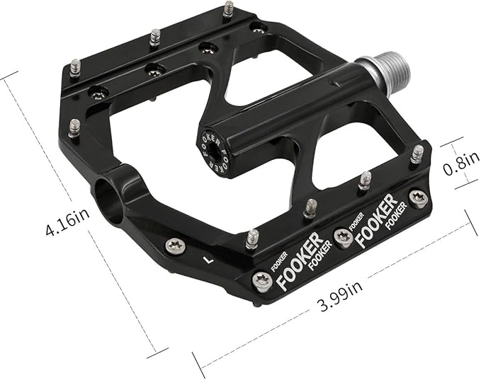 FOOKER Bike Pedals Non-Slip Aluminum Alloy MTB Mountain Bike Pedals 3 Bearing 9/16" for Road BMX MTB Bikes