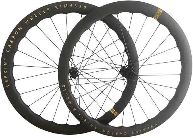 Carbon Fiber Road Bike Wheelset VSPRINT 45/50mm 60/65mm Aero Wave Carbon Wheels 700c Center Lock Disc Brake 21/28mm Width 24H Spokes