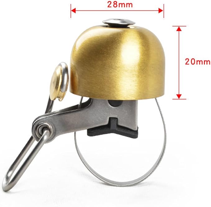 Electric Bicycle Handlebar Bell for Adults, Vintage Style Brass Bicycle Bell with Loud Sound for Road Bike, Mountain Bike and Scooter