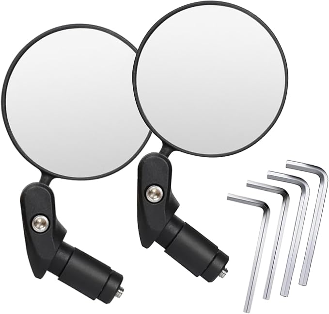 HIFROM Bike Mirror,Bicycle Rear View Mirror, Bike Bar End Mirror, HD Convex and 360 Degrees Rotatable Safe Rearview Bicycle Mirror Pack of 2