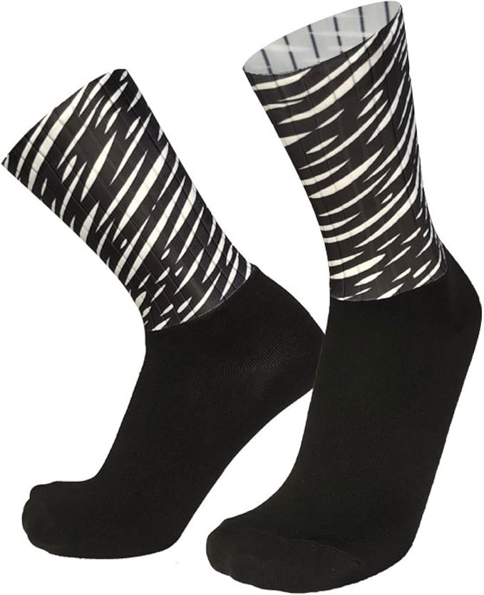 Aero Socks Cycling Aero Socks For Men Anti-Slip Silicone Aero White Line Cycling Sports Running Socks 6-11