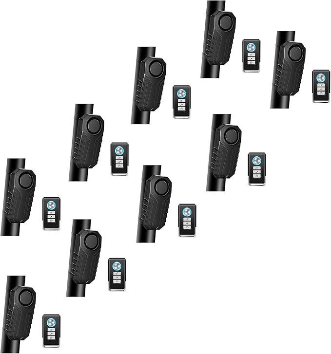 Bike Alarms,Bike Alarm Anti Theft, Bicycle Alarms with Remote,113dB Super Loud Bicycle Vibration Motion Sensor Siren Anti Theft Security System IP65 Waterproof, 9Pack