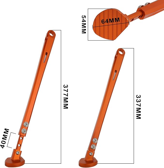 Dirt Bike Kickstand Side Stand Support Stand Adjustable Aluminum CNC with Springs for 150 200 250 300 350 400 450 500 530 XC/XC-F/XCF-W/XCW/XCFW/EXC/EXC-F/EXC Sixdays/FE/TE 2008-2016 Orange
