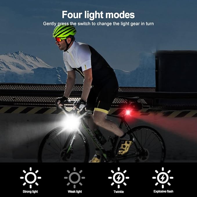 Rechargeable LED Bike Light Sets, Super Bright Front Headlights and Rear LED Bicycle Lights, 650mah Lithium Batteries