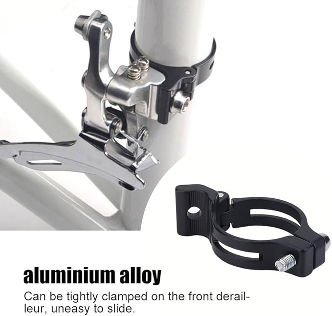 Alomejor Front Derailleur Clamp, Lightweight Hollow Design High Strength Aluminum Alloy Bike Clamp for Road Mountain Bikes Cyclists Commuters Racing