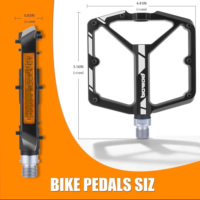 Bike Pedals 9/16" Lightweight Non-Slip Bicycle Platform Pedals - Fits Most Adult Bikes & Mountain Bikes &MTB, Road Bikes and Slip-Resistant Design