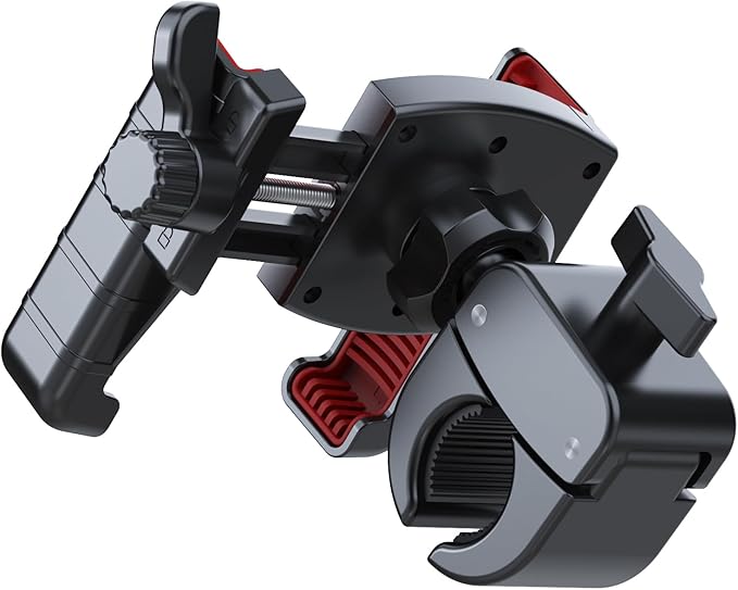 Bicycle Phone Holder Mount, Bike Motorcycle Handlebar Phone Mount Clamp ATV Scooter Phone Clip with One Hand Operation for iPhone Samsung 4.5-7" Smartphone, 360° Rotation