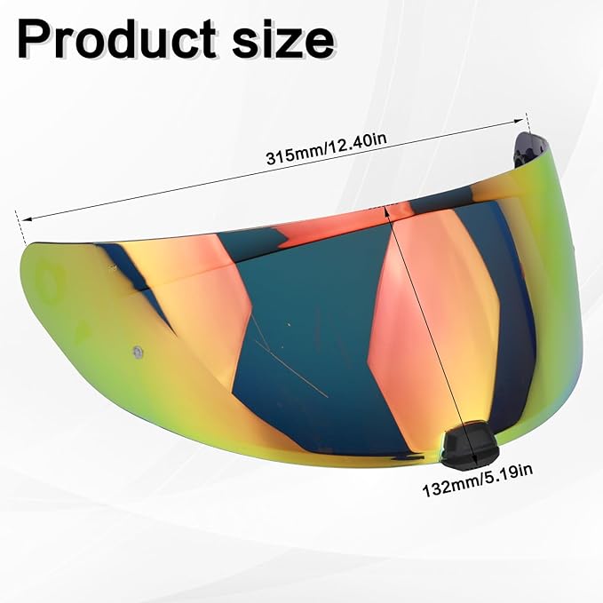 HJ-31 Shield Replacement Visor Fit for HJC i10 and i70, Tinted Motorcycle Helmet Visor Motorcycle Helmet Accessories (Red)