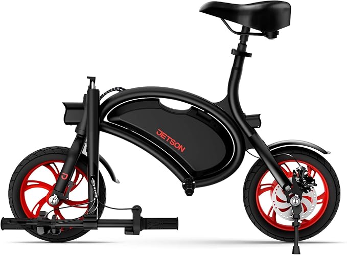 Jetson Bolt Electric Bike, Foot Pegs, Easy-Folding, Built-in Carrying Handle, Twist Throttle, Cruise Control, Up to 15.5 MPH, Range Up to 15 Miles, Ages 13+