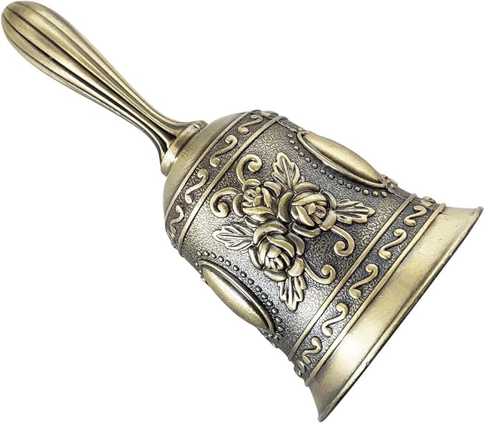 1 Pack Hand Held Bell, Metail Dinner Bell Wedding Bells, Service Bell Call, Vintage Bell