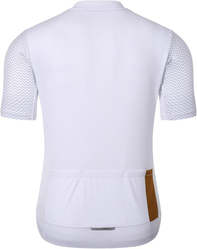 Santic Men's Cycling Jersey Short Sleeve Tops Pro Road Bike Shirt Full Zipper UPF 50+ MTB Jersey with Pockets