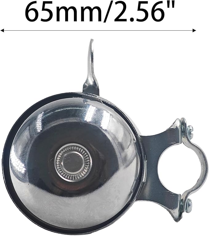 Classic Chrome Rotary Double-Sided Metal Bicycle Bell, Retro Handlebar Bell for Vintage Bike, Tricycle Retro Bicycle, Loud Crisp Sound Alarm for Safety Cycling