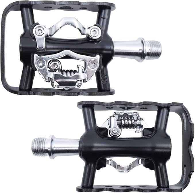 ZERAY Mountain Bike Pedals Sealed Clipless 9/16" Crank Compatible with SPD Cleats (Cleats Included)-Dual Platform Multi-Great for Road,Trekking,Touring,City Bike