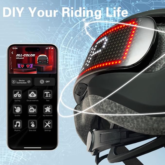 Bike Helmet, Smart App Program Bike Helmet with USB Rechargeable Light, Back Light Mountain for Adult&Men Women, with Turn Signals Remote Control
