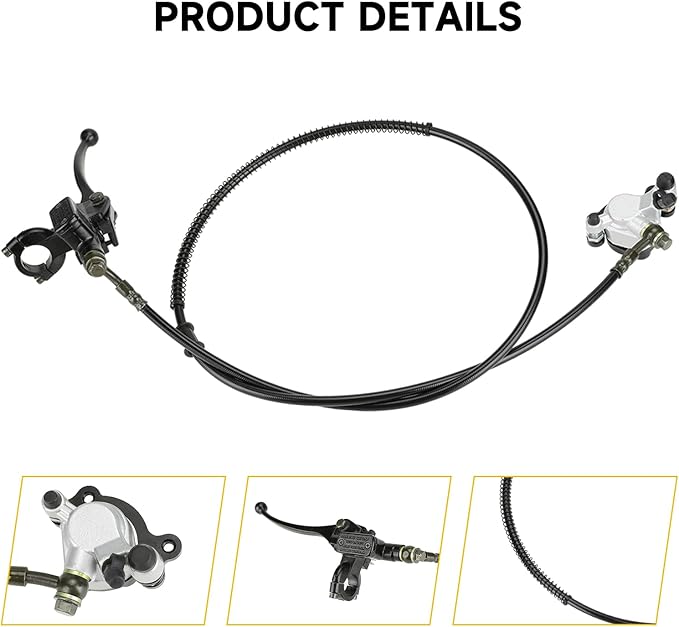 HIAORS Upgraded Hydraulic Brake Master Cylinder Caliper With Brake Pad Assembly Hose Tube for 97cc 2.8HP Baja Doodlebug Dirtbug DB30 Mini Bike Dirt Bike Moto Parts