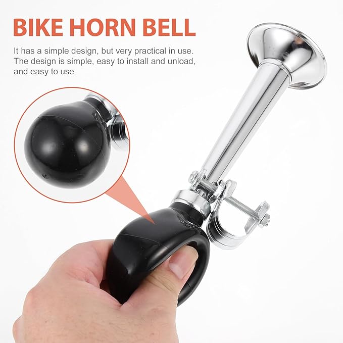 UPKOCH Bike Bugle Horn Manual Air Horn Loud Vintage Cycling Bell for Adults Outdoor Riding Safety