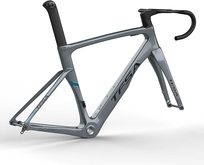 Carbon Fiber Track Frame 700C 49cm 52cm 54cm 56cm Fixed Gear Bike Frameset Road Bike Frameset Quick Release Frame F12x100mm R12x142mm QR Internal Routing(Grey,56cm)