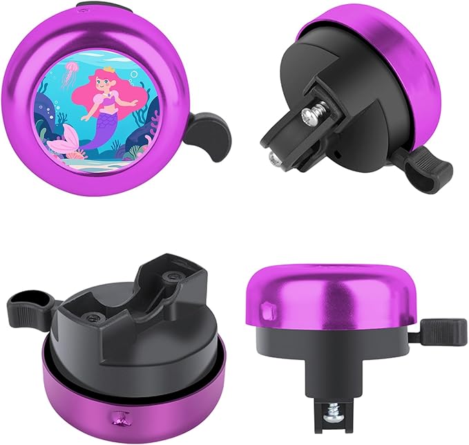 MZELQ Bicycle Bell Cute Clear Sound Adjustable Size Aluminum Bike Accessories Bell Ring for Girls Women Kids Adults