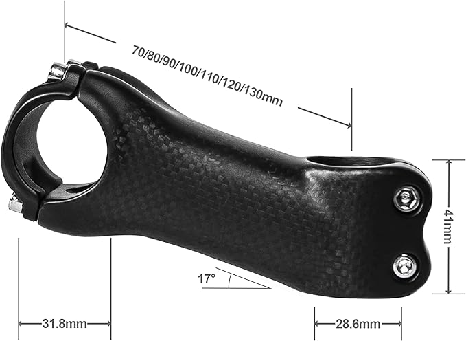 RXL SL Carbon MTB Stem, Mountain Bike Stem 31.8, Road Bike Stem 6 17 Degree 70mm 80mm 90mm 100mm 110mm 120mm 130mm Fixie Handlebar Stems for Downhill Enduro XC