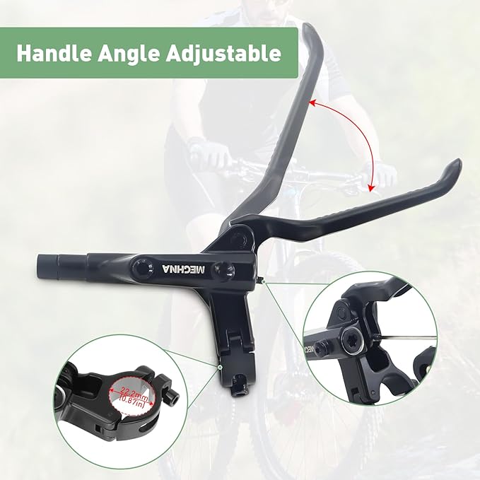 WEEROCK Hydraulic Brake Set Bike Disc Brakes Kit with Left Front 800mm Right Rear 1550 mm 160mm Rotors Aluminum Alloy Hydraulic Brake Fit for Mountain Bike, MTB