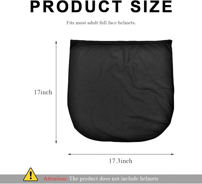 Helmet Bag, Large Capacity Lightweight Motorcycle Helmet Drawstring Bag, Folding Helmet Storage Carrying Pouch for Riding Bicycle Sport Travel, Soft Fleece Lined Helmetbag (Black)