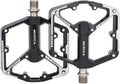 Black/Dazzle Mountain Bike Pedals, 3 Sealed Bearings Aluminum Alloy MTB Pedals with 20 Anti-Skid Pins CNC Bicycle Flat Pedals, 9/16" Lightweight Platform for Road Mountain BMX Bike