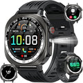 Military Smart Watches for Men(Answer/Make Call), AMOLED 1.43" Smartwatch, Flashlight/130+ Sports/Heart Rate/Sleep Monitor/Fitness Activity Tracker, IP68 Waterproof Fitness Watch for Android iOS