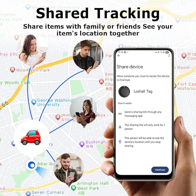 GPS Tracker for Vehicles Work with Built-in APP (Compatible with Android Device),Mini Car Tracker Tag With Magnet Global Coverage,Hidden Car Locator Device, No Monthly Fee or Subscription, No SIM Card